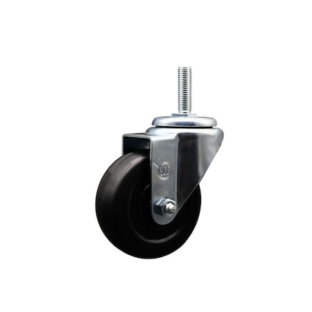 Service Caster 35 Inch Soft Rubber Wheel Swivel 58 Inch Threaded Stem Caster Service Caster SCC-TS20S3514-SRS-58212